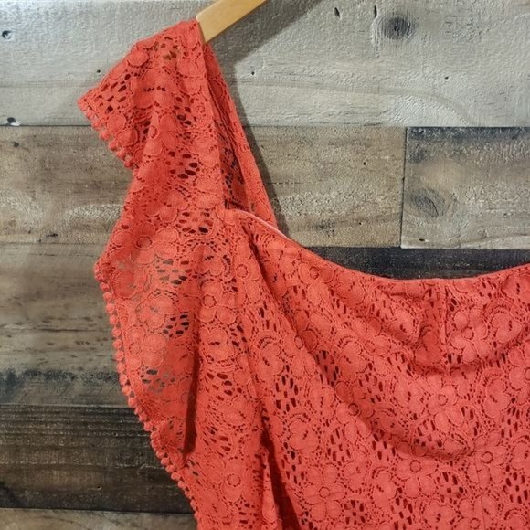 Cupcakes and cashmere NWT Aresa ruffle one shoulder mini lace dress woman size 2 - Picture 6 of 10